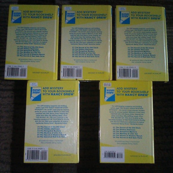 5 Yellow Hard-cover Nancy Drew Detective Series Books Lot. - Picture 2 of 9